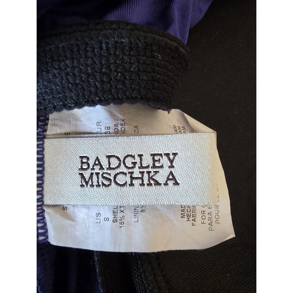 Badgley Mischka Bikini Top Size 8 Blue Halter Swimwear Swimsuit Tankini